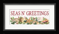 Seas N Greetings panel sign Framed Print