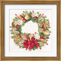 Christmas by the Sea Wreath square Fine Art Print