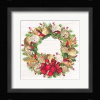 Christmas by the Sea Wreath square Framed Print