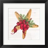 Christmas by the Sea Starfish square Framed Print