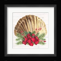 Christmas by the Sea Scallop square Framed Print