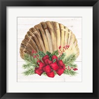 Christmas by the Sea Scallop square Framed Print