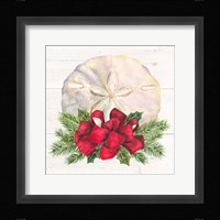 Christmas by the Sea Sanddollar square Framed Print