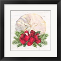 Christmas by the Sea Sanddollar square Framed Print