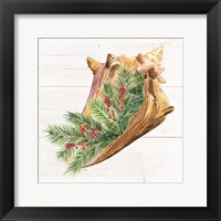 Christmas by the Sea Conch square Fine Art Print
