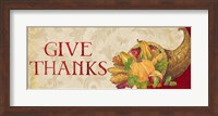 Fall Harvest Give Thanks sign Fine Art Print