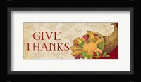 Fall Harvest Give Thanks sign Framed Print
