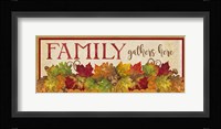 Fall Harvest Family Gathers Here sign Fine Art Print