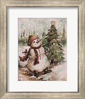 Country Snowman I Fine Art Print