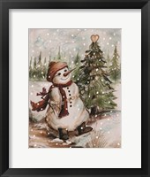 Country Snowman I Framed Print