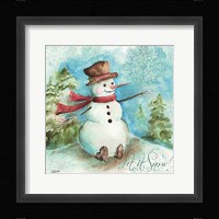 Watercolor Snowmen I Framed Print