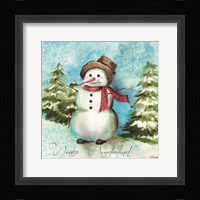 Watercolor Snowmen II Framed Print
