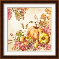 Watercolor Harvest Pumpkins II Fine Art Print