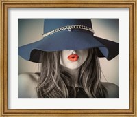 Vintage Fashion - Blue Hat Fine Art Print