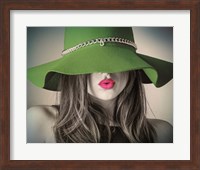 Vintage Fashion - Green Hat Fine Art Print