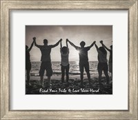Find Your Tribe - Joined Hands Grayscale Fine Art Print