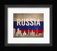 Moscow, Russia - Flags and Skyline Fine Art Print
