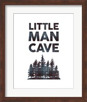 Little Man Cave - Trees Blue Plaid Fine Art Print