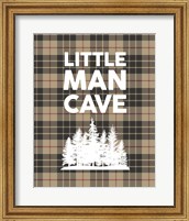 Little Man Cave - Trees Tan Plaid Background Fine Art Print