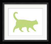 Dot Pattern Cat - Green Fine Art Print