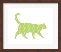 Dot Pattern Cat - Green Fine Art Print