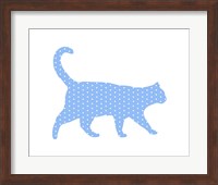 Dot Pattern Cat - Blue Fine Art Print
