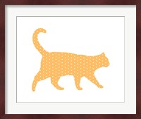 Dot Pattern Cat - Orange Fine Art Print
