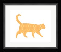 Dot Pattern Cat - Orange Fine Art Print