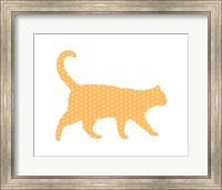 Dot Pattern Cat - Orange Fine Art Print