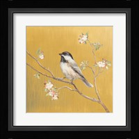 Black Capped Chickadee on Gold Fine Art Print