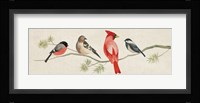 Festive Birds Panel I Linen Fine Art Print