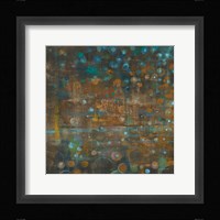 Blue and Bronze Dots IX Framed Print
