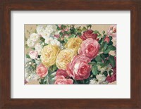 Antique Roses on Tan Crop Fine Art Print