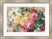 Antique Roses on Tan Crop Fine Art Print