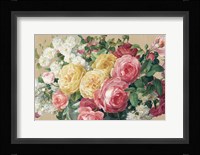 Antique Roses on Tan Crop Fine Art Print