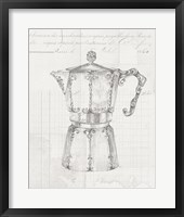 Authentic Coffee III White Gray Framed Print
