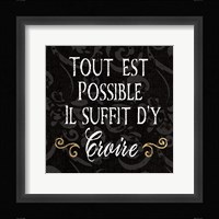Inspirational Collage IV French on Black Framed Print