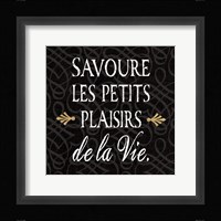 Inspirational Collage II French on Black Framed Print