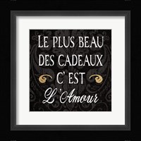 Inspirational Collage I French on Black Framed Print