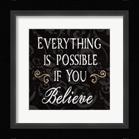 Inspirational Collage IV on Black Framed Print