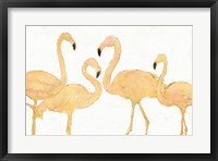 Flamingo Fever I no Splatter Gold Fine Art Print