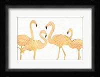 Flamingo Fever I no Splatter Gold Fine Art Print