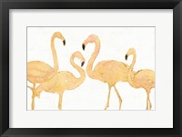 Flamingo Fever I no Splatter Gold Fine Art Print