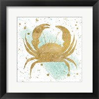 Silver Sea Life Aqua Crab Fine Art Print