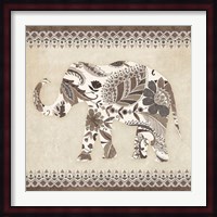 Boho Elephant II Neutral Fine Art Print