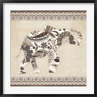 Boho Elephant I Neutral Fine Art Print