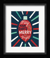 Festive Holiday Light Bulb Merry and Bright Fine Art Print
