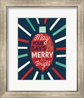 Festive Holiday Light Bulb Merry and Bright Fine Art Print