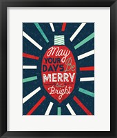 Festive Holiday Light Bulb Merry and Bright Fine Art Print