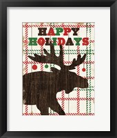Simple Living Holiday Moose Framed Print